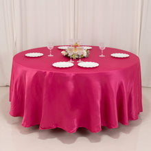 Fuchsia Seamless Lamour Satin Round Tablecloth - 108inch