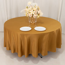 Gold Seamless Lamour Satin Round Tablecloth - 108inch