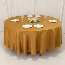 Gold Seamless Lamour Satin Round Tablecloth - 108inch