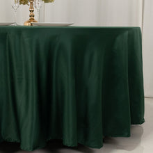 Hunter Emerald Green Seamless Lamour Satin Round Tablecloth - 108inch