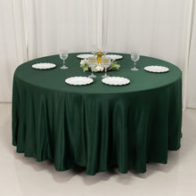 Hunter Emerald Green Seamless Lamour Satin Round Tablecloth - 108inch