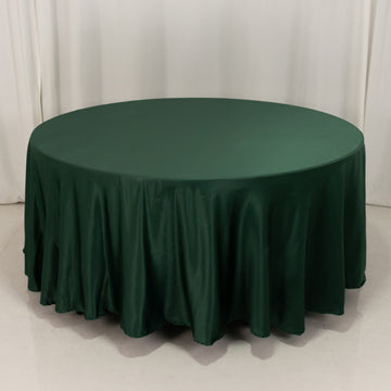 <h3 style="margin-left:0px;"><strong>Effortless Elegance with Hunter Emerald Green Lamour Satin Round Tablecloth</strong>