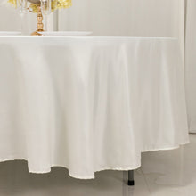 Ivory Seamless Lamour Satin Round Tablecloth - 108inch