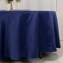 Navy Blue Seamless Lamour Satin Round Tablecloth - 108inch