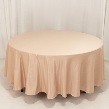 <h3 style="margin-left:0px;"><strong>Effortless Elegance with Nude Lamour Satin Round Tablecloth</strong>