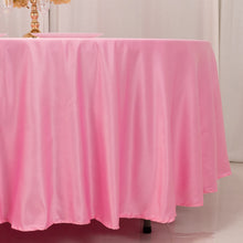 Pink Seamless Lamour Satin Round Tablecloth - 108inch