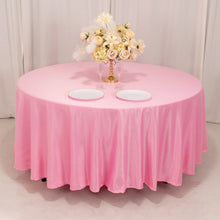 Pink Seamless Lamour Satin Round Tablecloth - 108inch