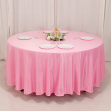 Pink Seamless Lamour Satin Round Tablecloth - 108inch