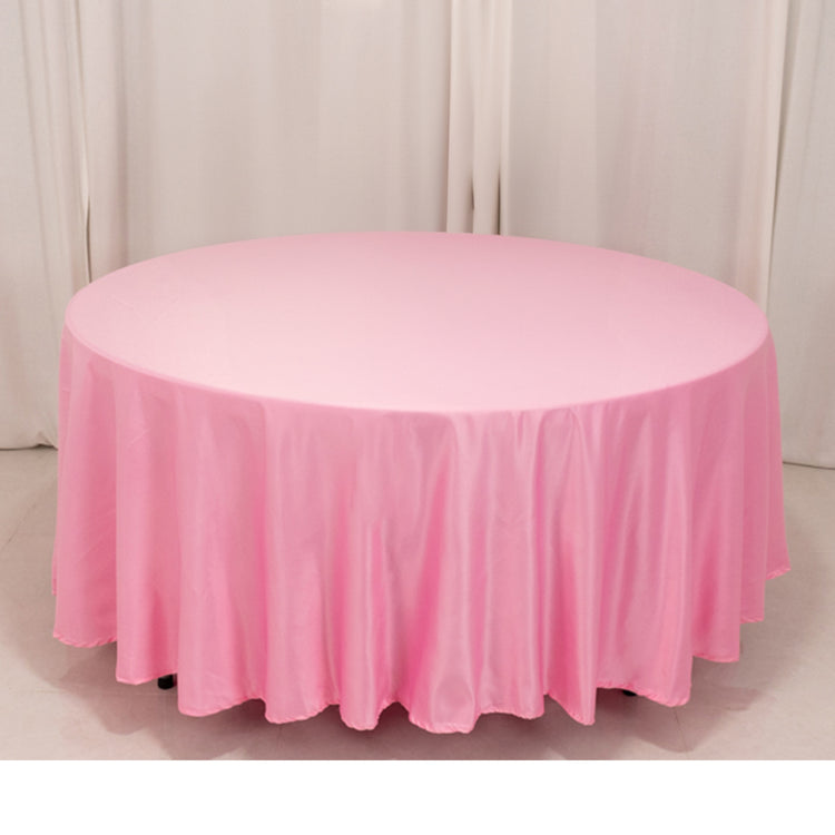 Pink Seamless Lamour Satin Round Tablecloth - 108inch