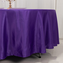 Purple Seamless Lamour Satin Round Tablecloth - 108inch