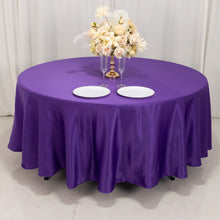 Purple Seamless Lamour Satin Round Tablecloth - 108inch