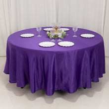 Purple Seamless Lamour Satin Round Tablecloth - 108inch