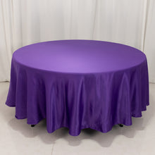 Purple Seamless Lamour Satin Round Tablecloth - 108inch