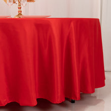 Red Seamless Lamour Satin Round Tablecloth - 108inch