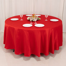 Red Seamless Lamour Satin Round Tablecloth - 108inch