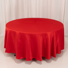 Red Seamless Lamour Satin Round Tablecloth - 108inch