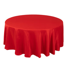 Red Seamless Lamour Satin Round Tablecloth - 108inch