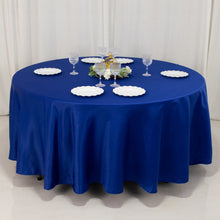 Royal Blue Seamless Lamour Satin Round Tablecloth - 108inch