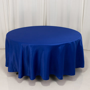 <h3 style="margin-left:0px;"><strong>Effortless Elegance with Royal Blue Lamour Satin Round Tablecloth</strong>