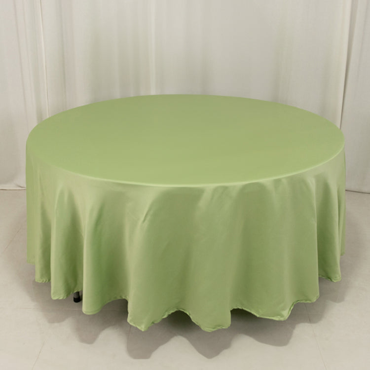 Sage Green Seamless Lamour Satin Round Tablecloth - 108