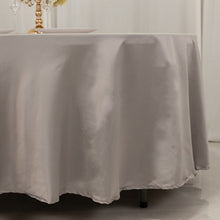 Silver Seamless Lamour Satin Round Tablecloth - 108inch