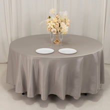 Silver Seamless Lamour Satin Round Tablecloth - 108inch