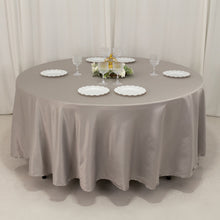 Silver Seamless Lamour Satin Round Tablecloth - 108inch