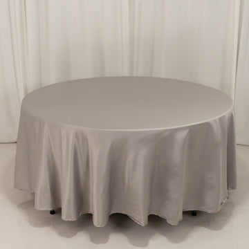 <h3 style="margin-left:0px;"><strong>Effortless Elegance with Silver Lamour Satin Round Tablecloth</strong>