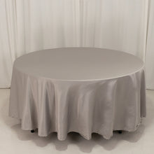 Silver Seamless Lamour Satin Round Tablecloth - 108inch