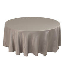 Silver Seamless Lamour Satin Round Tablecloth - 108inch