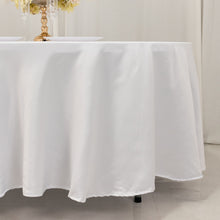 White Seamless Lamour Satin Round Tablecloth - 108inch