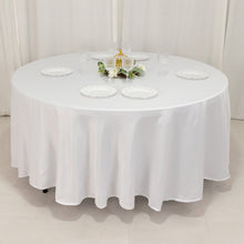 White Seamless Lamour Satin Round Tablecloth - 108inch