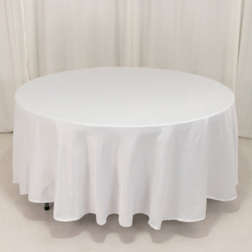 <h3 style="margin-left:0px;"><strong>Effortless Elegance with White Lamour Satin Round Tablecloth</strong>