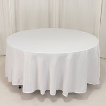 White Seamless Lamour Satin Round Tablecloth - 108inch