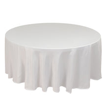 White Seamless Lamour Satin Round Tablecloth - 108inch