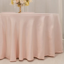 Blush Seamless Lamour Satin Round Tablecloth - 120 for 5 Foot Table With Floor-Length Drop