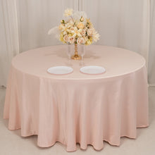 Blush Seamless Lamour Satin Round Tablecloth - 120 for 5 Foot Table With Floor-Length Drop