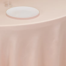 Blush Seamless Lamour Satin Round Tablecloth - 120 for 5 Foot Table With Floor-Length Drop