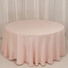 Blush Seamless Lamour Satin Round Tablecloth - 120 for 5 Foot Table With Floor-Length Drop