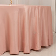 Dusty Rose Seamless Lamour Satin Round Tablecloth - 120 for 5 Foot Table With Floor-Length Drop