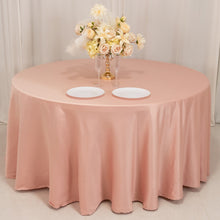 Dusty Rose Seamless Lamour Satin Round Tablecloth - 120 for 5 Foot Table With Floor-Length Drop