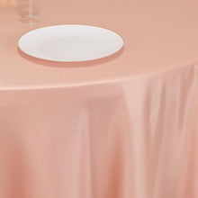 Dusty Rose Seamless Lamour Satin Round Tablecloth - 120 for 5 Foot Table With Floor-Length Drop