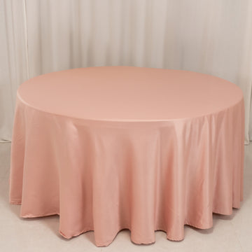 <h3 style="margin-left:0px;"><strong>Timeless Elegance with Dusty Rose Seamless Lamour Satin Round Tablecloth</strong>