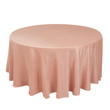 Dusty Rose Seamless Lamour Satin Round Tablecloth - 120 for 5 Foot Table With Floor-Length Drop