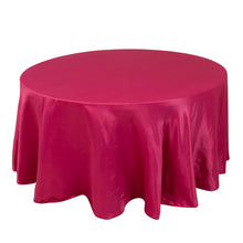 Fuchsia Seamless Lamour Satin Round Tablecloth - 120 for 5 Foot Table With Floor-Length Drop