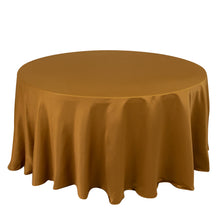 Gold Seamless Lamour Satin Round Tablecloth - 120 for 5 Foot Table With Floor-Length Drop