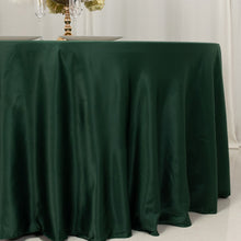 Hunter Emerald Green Seamless Lamour Satin Round Tablecloth - 120 for 5 Foot Table With Floor-Lengt