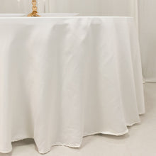 Ivory Seamless Lamour Satin Round Tablecloth - 120 for 5 Foot Table With Floor-Length Drop