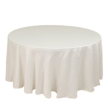 Ivory Seamless Lamour Satin Round Tablecloth - 120 for 5 Foot Table With Floor-Length Drop