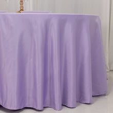 Lavender Lilac Seamless Lamour Satin Round Tablecloth - 120 for 5 Foot Table With Floor-Length Drop